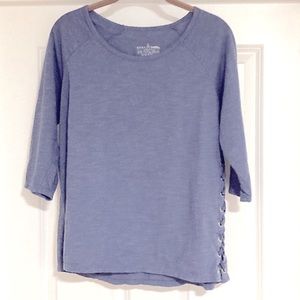 Neon Buddha 3/4 sleeve top -pretty blue color barley worn/great condition